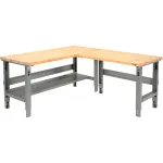 Global Industrial™ L-Shaped Adjustable Height Workbenches