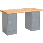 Global Industrial™ Double Pedestal Workbenches with Cabinet