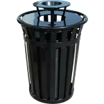 Poubelles et cendriers en acier à lattes, à usage intensif