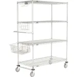 Chariots de rayonnage en époxy argenté Nexel® pour le bord de trottoir