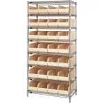 Quantum® Storage Systems Chrome Wire Shelving with Stackable Shelf Bins