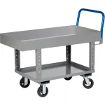 Chariots à plate-forme profonde en acier à hauteur réglable
