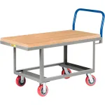 Chariots à plate-forme en bois à hauteur fixe