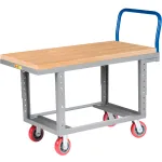 Chariots à plate-forme en bois à hauteur réglable	