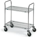 Chariots à étagères en fil d'acier inoxydable Metro® Super Erecta®