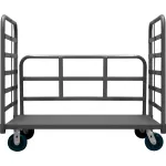 Chariot à plate-forme en acier à 3 côtés