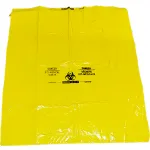 Sacs adhésifs jaunes pour déchets à risque biologique