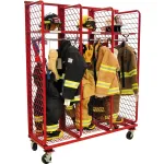 Casier de rangement pour l'équipement des pompiers