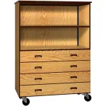 Mobile Wood Open Front Combination Cabinets