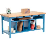 Établi d'emballage à hauteur réglable Global Industrial™ avec kit d'alimentation électrique et tablette inférieure