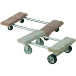 Chariots à plateau ouvert en acier avec extrémités de plateau recouvertes de moquette