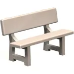 Bancs en béton avec dossier