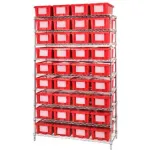 Global Industrial™ Chrome Wire Shelving with Nest & Stack Shipping Totes