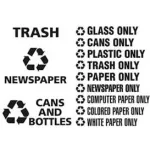 recyclage Autocollants et panneaux