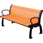 Recycled Plastic Benches with Back & Arms