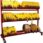 Supports et chariots pour tuyaux d'incendie