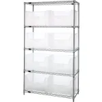 Quantum® Storage Systems Chrome Wire Shelving with Giant Stack Containers