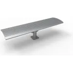 Bancs en porte-à-faux à lattes en acier