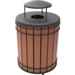 Poubelles en bois à lattes