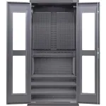 Armoires transparentes à panneaux perforés configurables en acier haute résistance