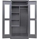 Armoires modulables en acier à usage intensif, transparentes, avec alimentation électrique