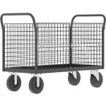 Chariots à plate-forme en acier avec cage grillagée