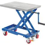 Hand Crank Operated Mobile Scissor Lift Tables