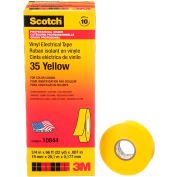3M Scotch® Vinyl Electrical Color Coding Tape 35-Yellow, 3/4" X 66' - Pkg Qty 10