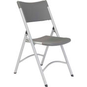Chaise pliante interion® avec le milieu du dos, résine, gris, qté par paquet : 4