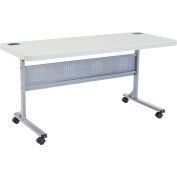 Interion® 60 » x 24 » Blow Molded Foldable Training Table - Blanc