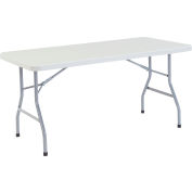 Interion® Plastic Folding Table, 30" x 60", White