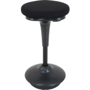 Interion® Active Seating Stool - Fabric - 25"H - 33"H - Black