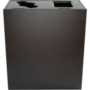 Busch Systems Aristata Double Recycling & Trash Can, Mixed Recyclables/Waste, 30 Gallon, Noir