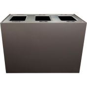 Busch Systems Aristata Triple XL Recycling & Trash Cans, Cans & Bottles/Paper/Trash, 84 Gallon, Ardoise