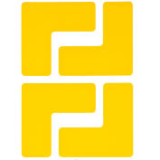 Brady® ToughStripe Floor Marking Tape, 2"W X 5"L, Yellow, L-Shaped Design, 20 Corners/Pack