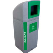 Busch Systems Outdoor Octo Container - Compost, 32 Gallon - Graystone/Green - 104441