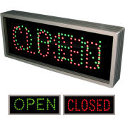 Tapco Outdoor Blank-out LED Direct-view Banking Signs, Open/Cosed, 18"W x 7"H x 2-1/2"D, Red/Green