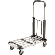 Global Industrial™ Folding Platform Truck avec pont en aluminium télescopique 300 Lb. Capacité