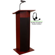 Puissance sonore de l’Oklahoma et Podium / pupitre avec micro casque sans fil 22" W x 17 « D x 46 » acajou