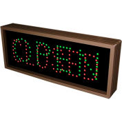 Tapco Direct-view LED Sign, Open/Closed, 18"W x 7"H x 2.5"D,Red/Green