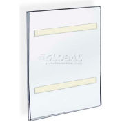 Global Approved 122021 Vert. Wall Mount Acrylic Sign Holder W/ Adhesive Tape 8.5" x 11"