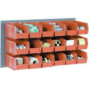 Global Industrial™ Wall Bin Rack Panel 36 x19 - 48 Red 4-1/8x7-1/2x3 Stacking Bins