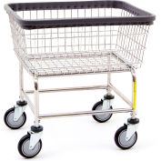 R&B Wire Products® Standard Capacity Wire Laundry Cart, 2.5 Bushel, Chrome - 2 Pack