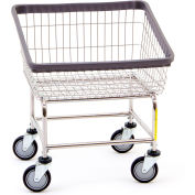 R&B Wire Products® Front Load Wire Laundry Cart, 2.25 Bushel, Chrome