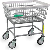 R&B Wire Products® Standard Laundry Cart, 2.5 Bushel, Antimicrobial Gray