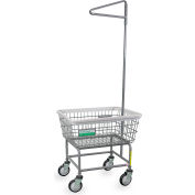R&B Wire Products® Antimicrobial Laundry Cart w/ Single Pole Rack