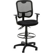 Chaise de travail ergonomique de la série de confort de la collection de base de l'OFM avec trousse de rédaction, en noir (130-AA3-DK-A05)