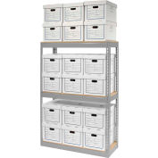 Global Industrial™ Record Storage Open With Boxes 42"WX15"DX60"H - Gray