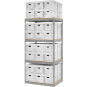 Global Industrial™ Record Storage Open With Boxes 42"W x 30"D x 84"H - Gray