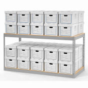 Global Industrial™ Record Storage With Boxes 72"W x 30"D x 36"H - Gray